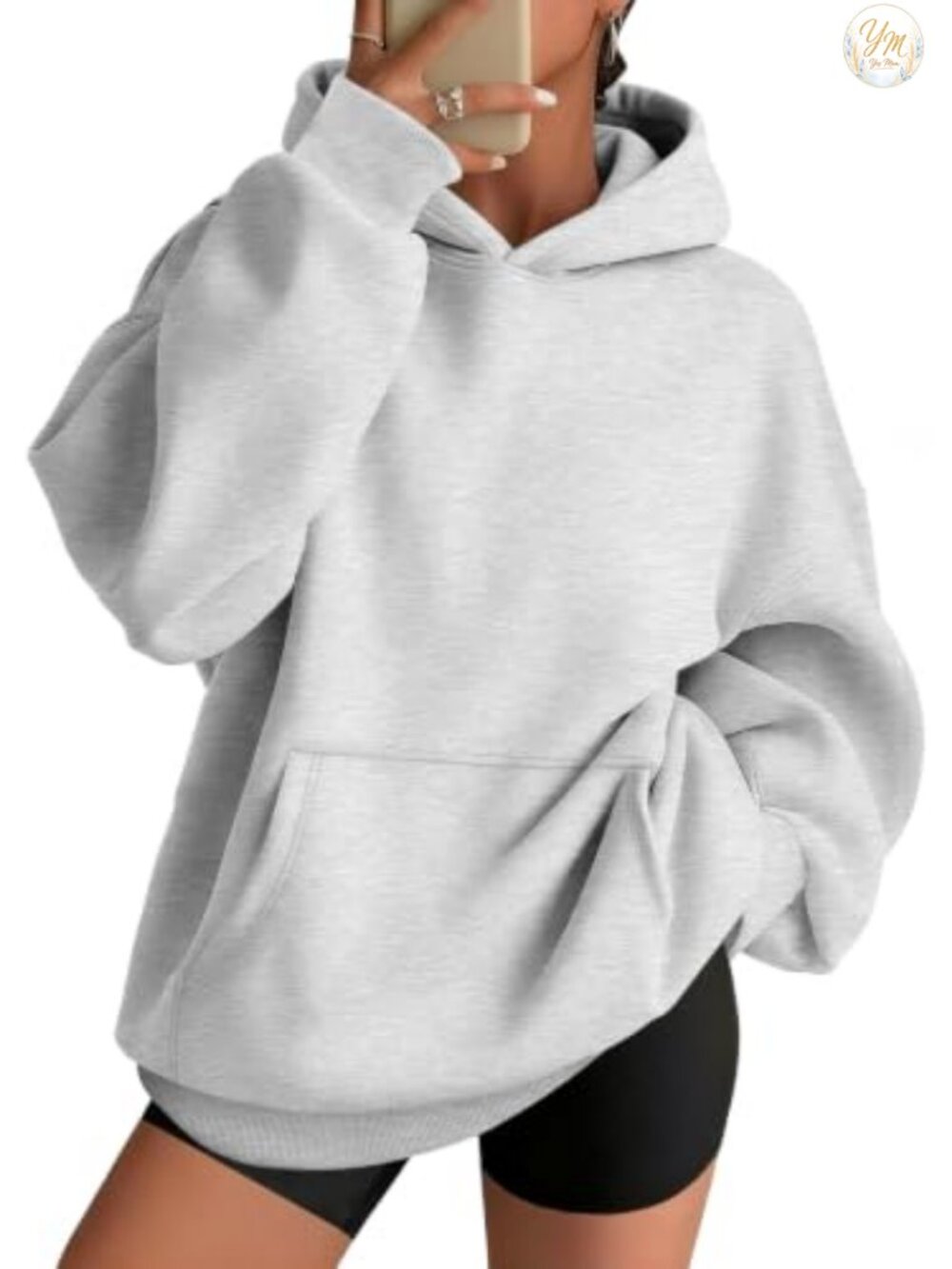 Oversized Hoodie Pullover Sweatshirt 100% Polyester Drop Shoulder Pocket